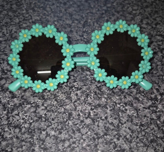 Girls flowery sunglasses torquise