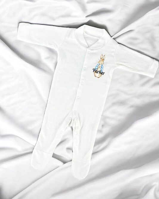 Baby sleepsuit personalised