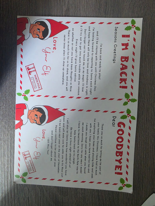 Personalised elf hello & good bye