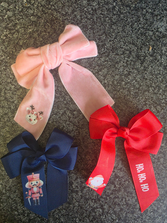 Christmas hair bow bow bundle personalised