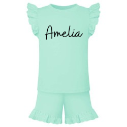 Personalised short set frilled