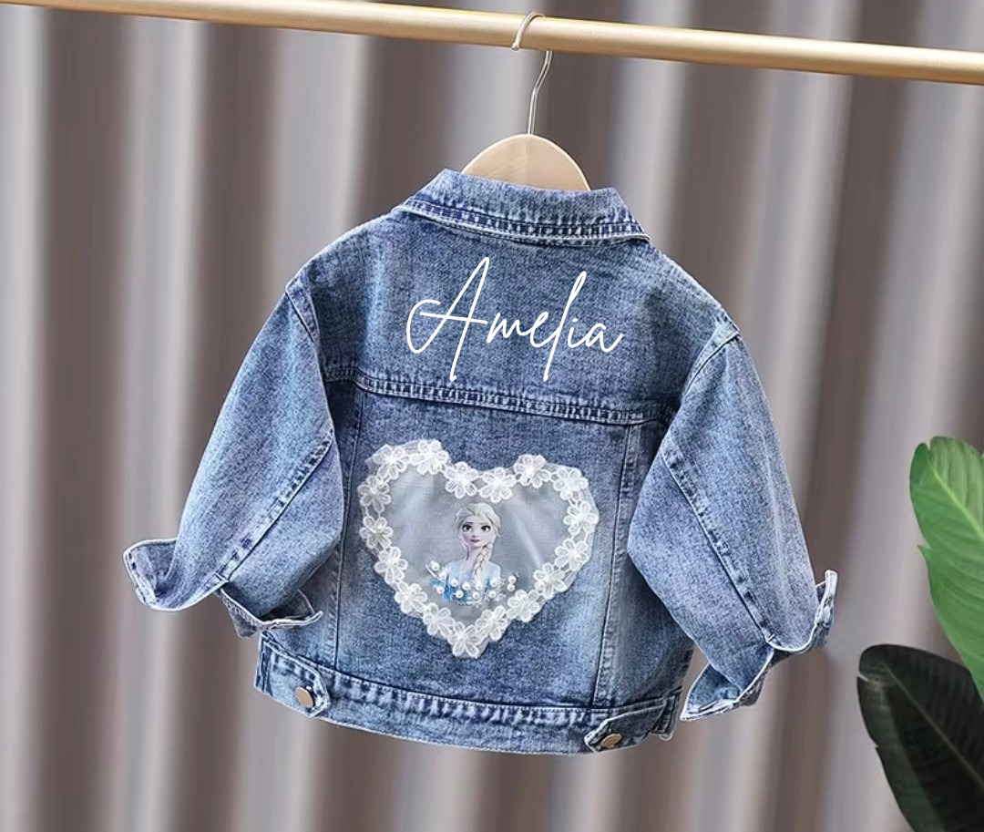 Girls denim jacket personalised