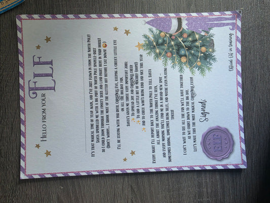 Purple elf letter personalised