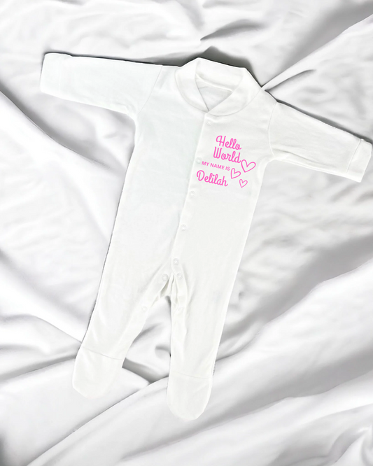 Baby sleepsuit personalised