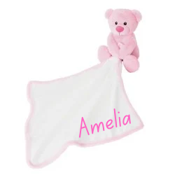 Personalised teddy bear comforter